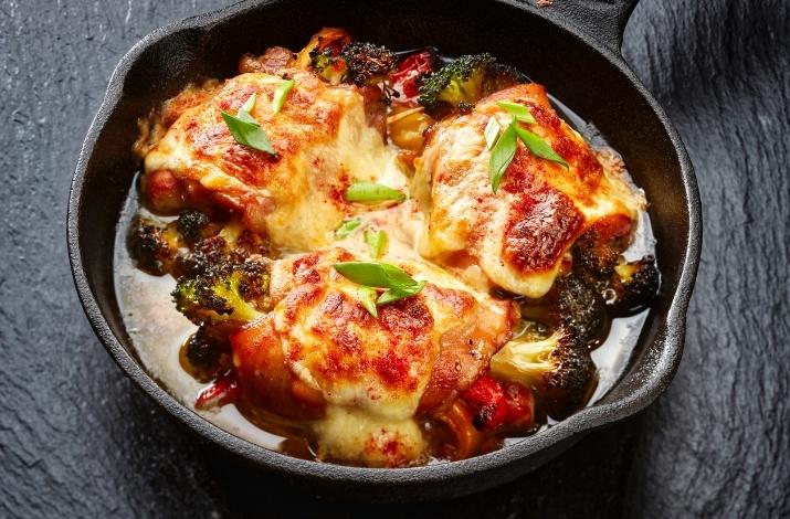 Roasted Chicken with Cheese and Veggies