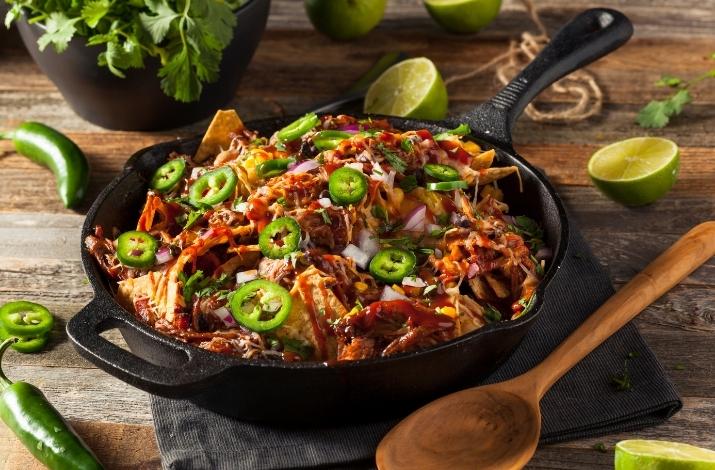 Pulled Pork Nachos with Parmesan Chips