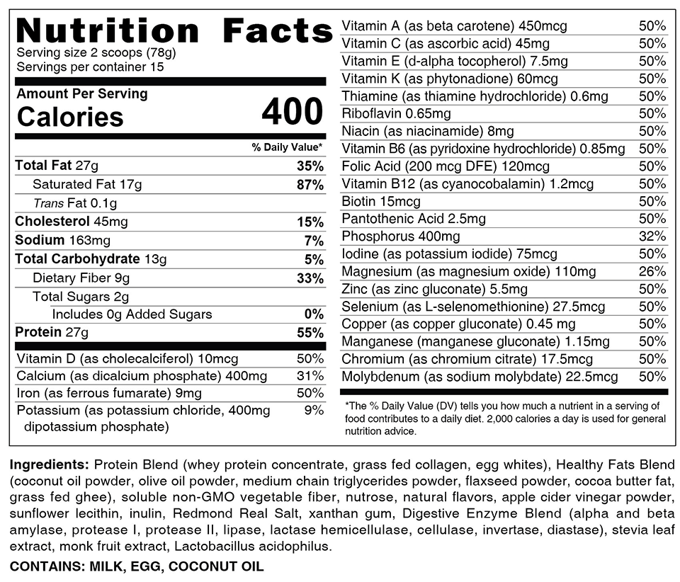 Vanilla Nutritional Facts