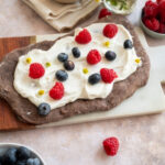 Chocolate Pinsa with Vanilla Cream & Berries